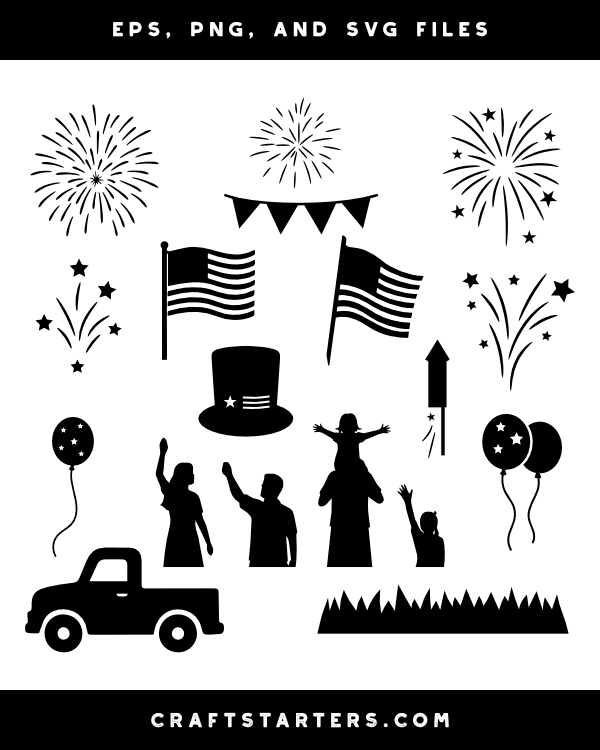 4th of July Scene Creator Silhouette Clip Art