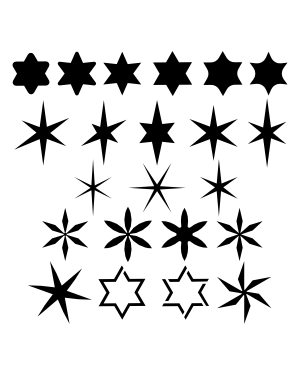 6 Point Star Silhouette Clip Art