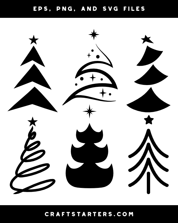 Abstract Christmas Tree Silhouette Clip Art