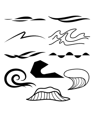 Abstract Ocean Wave Silhouette Clip Art