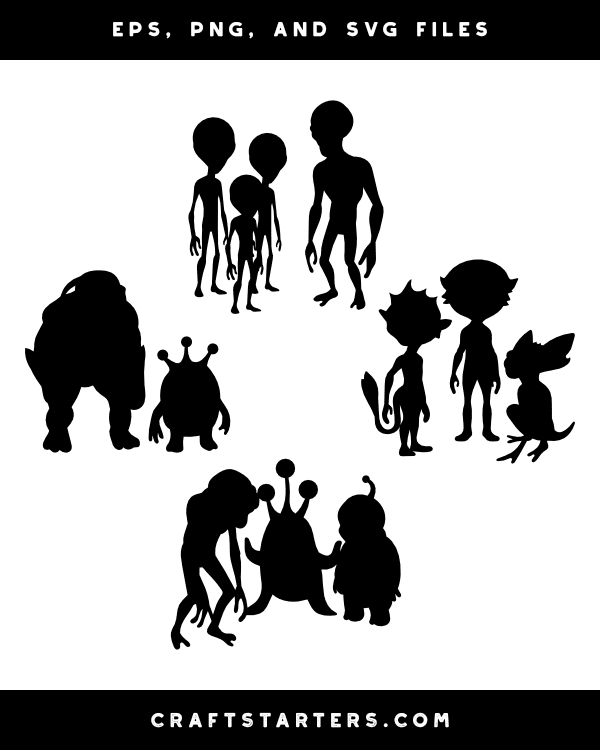 Aliens Silhouette Clip Art