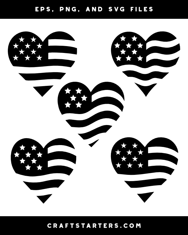 American Flag Heart Silhouette Clip Art
