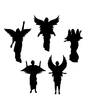Angel Front View Silhouette Clip Art