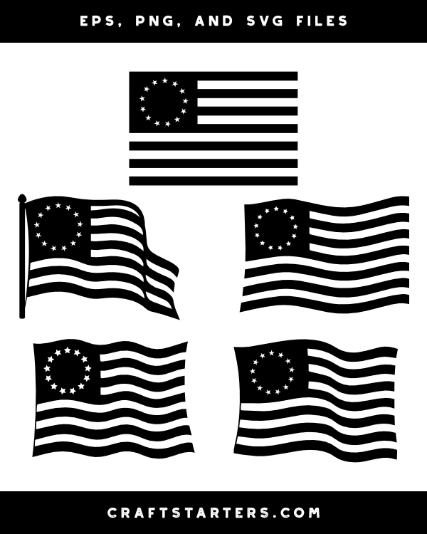 Betsy Ross Flag Silhouette Clip Art