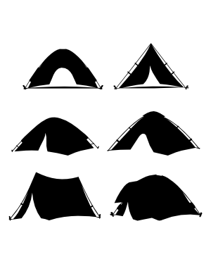 Camping Tent Silhouette Clip Art
