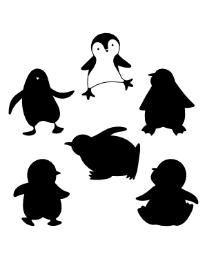 Cartoon Penguin Silhouette Clip Art