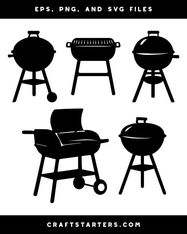 Charcoal Grill Silhouette Clip Art