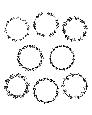 Circle Flourish Silhouette Clip Art