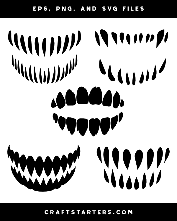 Creepy Teeth Silhouette Clip Art