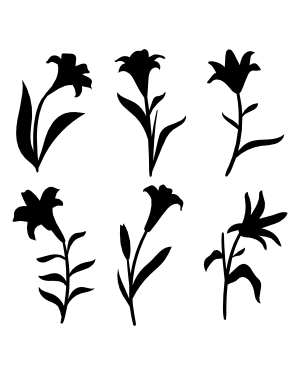 Easter Lily Silhouette Clip Art