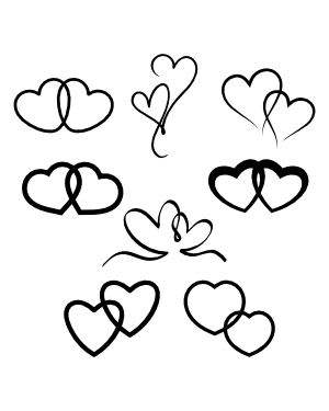 Entwined Hearts Silhouette Clip Art