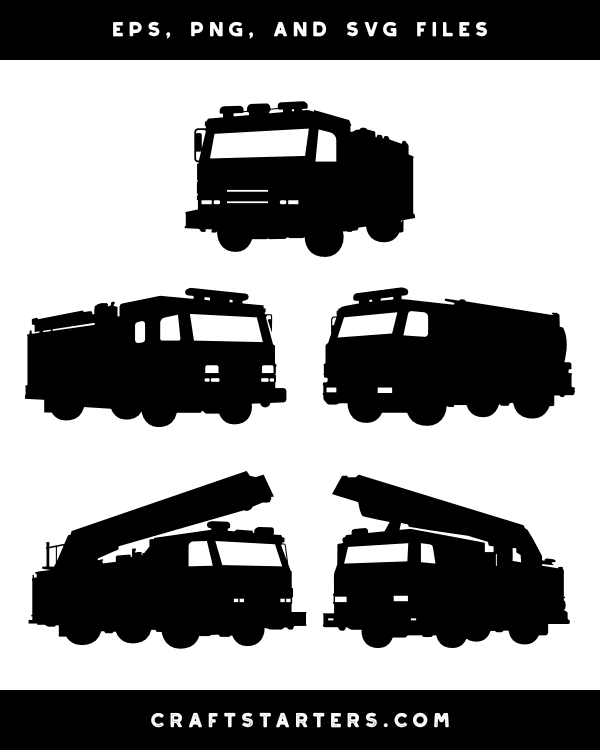 Fire Truck Silhouette Clip Art