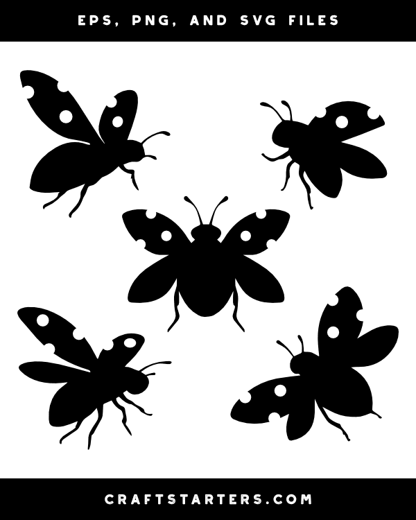 Flying Ladybug Silhouette Clip Art