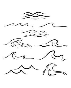 Line Ocean Wave Silhouette Clip Art