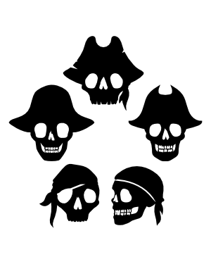 Pirate Skull Silhouette Clip Art