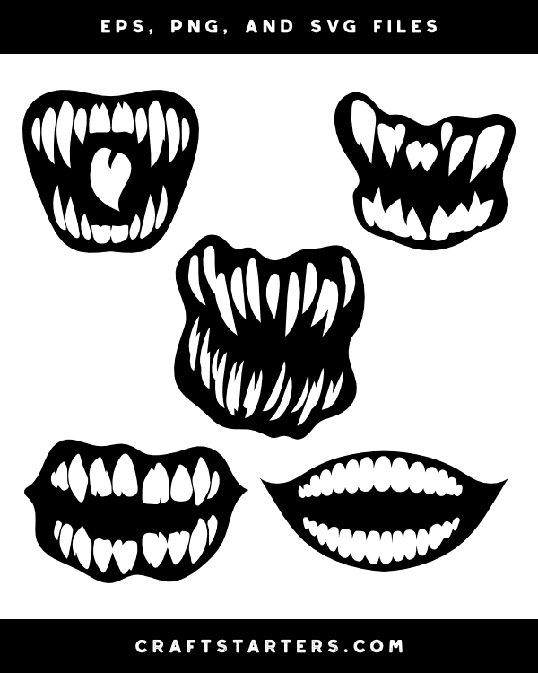 Scary Monster Mouth Silhouette Clip Art