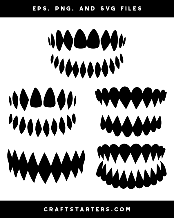 Sharp Teeth Silhouette Clip Art