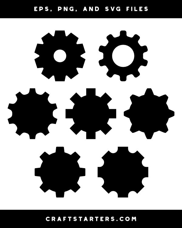 Simple Gear Silhouette Clip Art