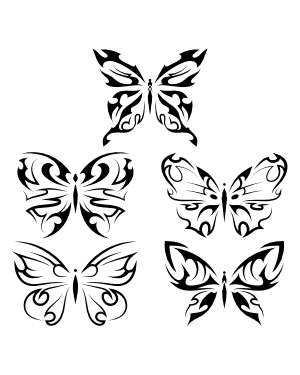 Tribal Butterfly Silhouette Clip Art