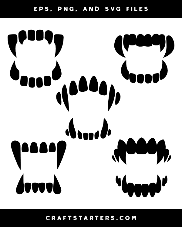 Vampire Teeth Silhouette Clip Art
