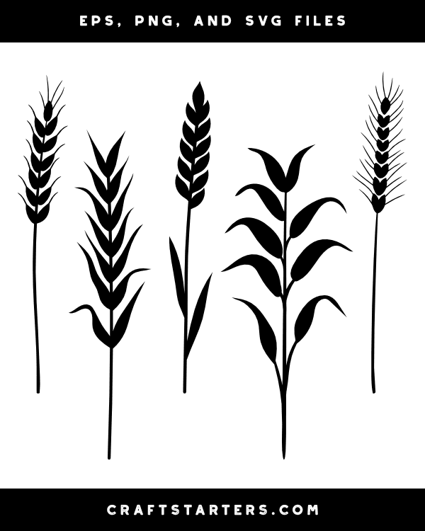 Wheat Stalk Silhouette Clip Art