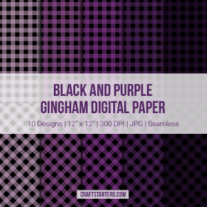 Black And Purple Gingham Digital Paper
