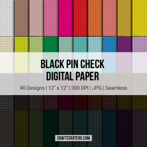 Black Pin Check Digital Paper