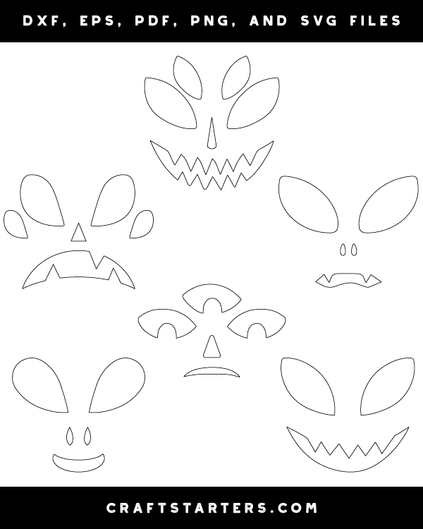Alien Jack-o'-lantern Face Patterns
