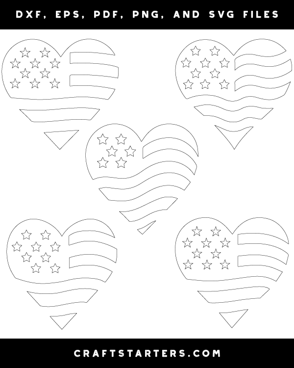 American Flag Heart Patterns