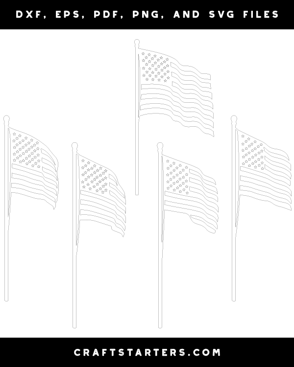 American Flag on Pole Patterns