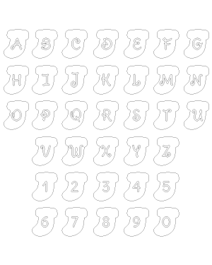 Christmas Stocking Letter and Number Patterns