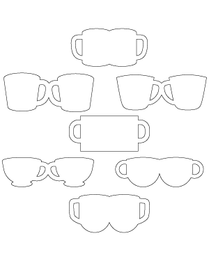 Coffee Cup-Shaped Card Patterns