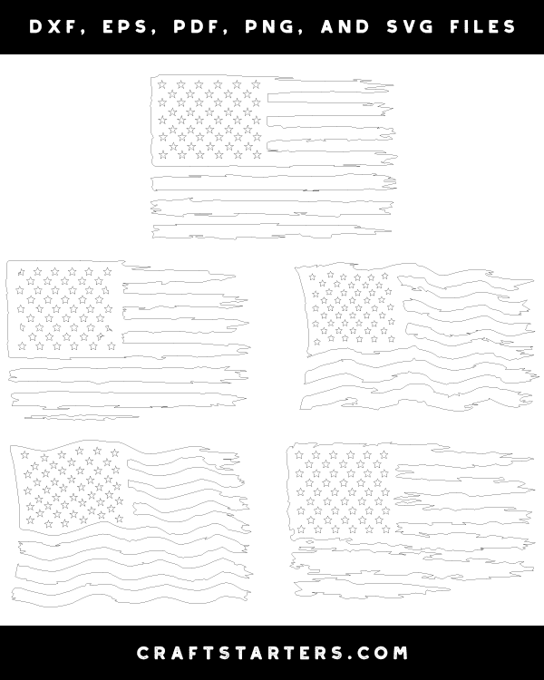 Distressed American Flag Patterns