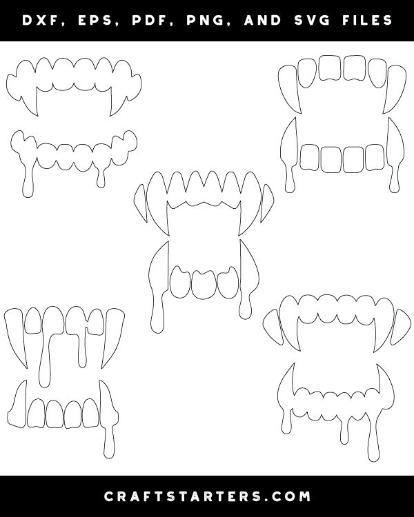 Dripping Vampire Teeth Patterns