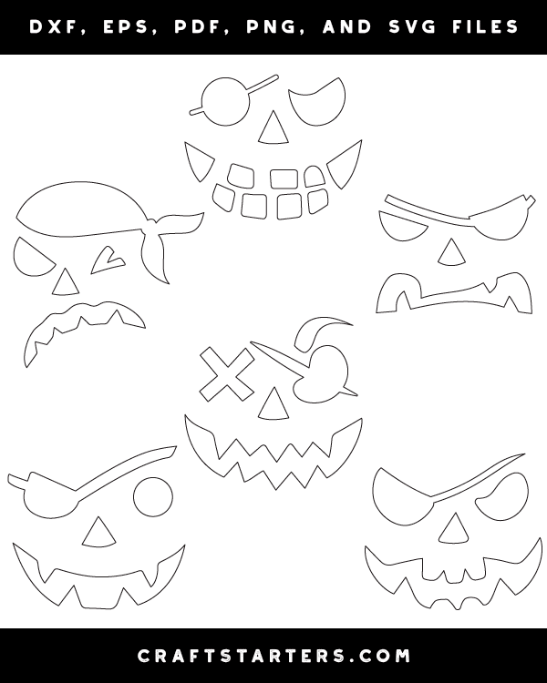 Pirate Jack-o'-lantern Face Patterns