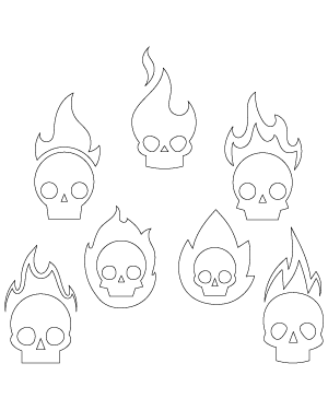 Simple Flaming Skull Patterns