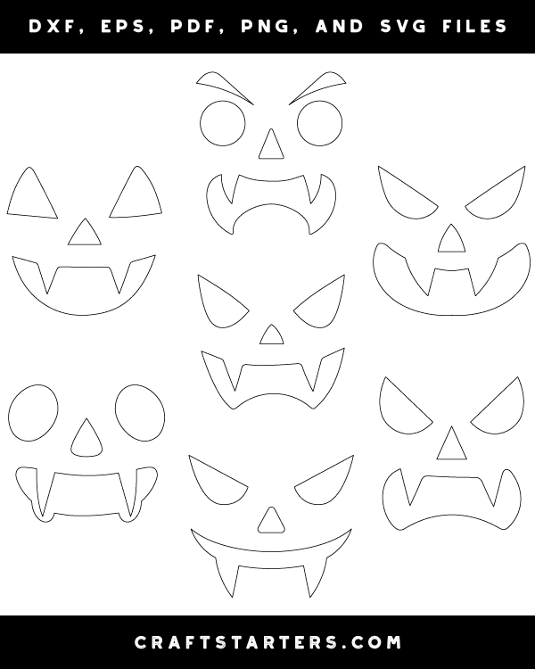 Vampire Jack-o'-lantern Face Patterns