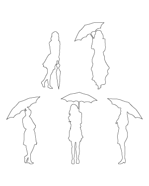 Woman With Umbrella Patterns