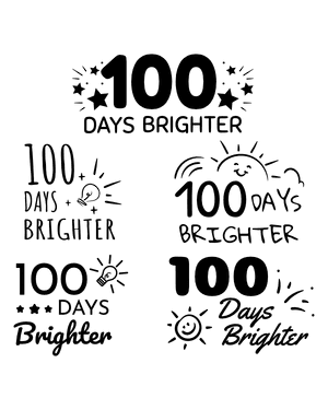 100 Days Brighter Silhouette Clip Art