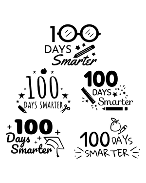 100 Days Smarter Silhouette Clip Art