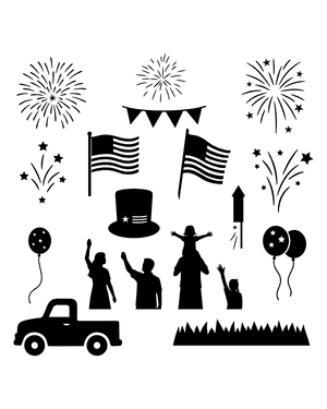 4th of July Scene Creator Silhouette Clip Art