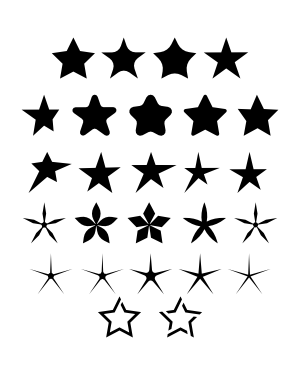 5 Point Star Silhouette Clip Art