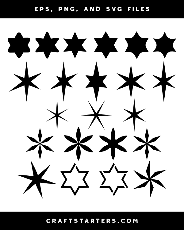6 Point Star Silhouette Clip Art