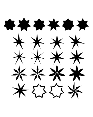 7 Point Star Silhouette Clip Art