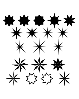 8 Point Star Silhouette Clip Art