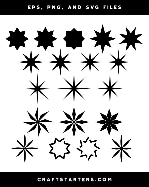 8 Point Star Silhouette Clip Art