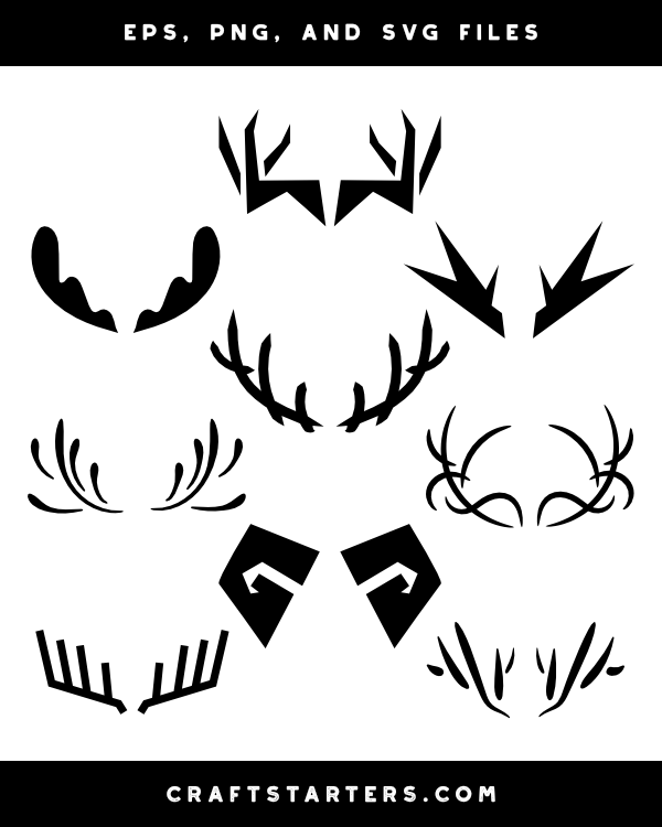 Abstract Antlers Silhouette Clip Art