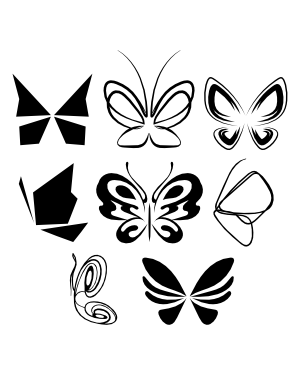 Abstract Butterfly Silhouette Clip Art