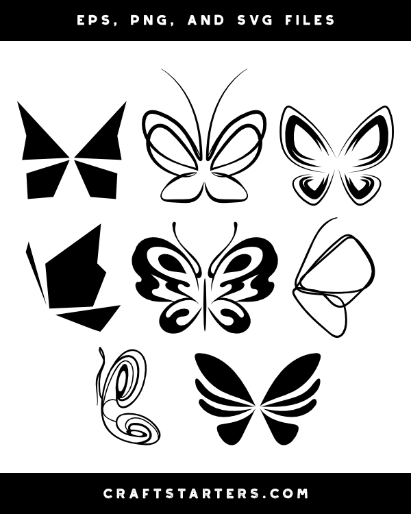 Abstract Butterfly Silhouette Clip Art