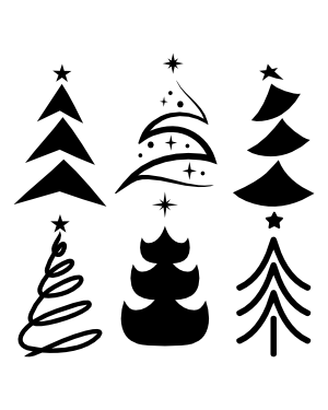 Abstract Christmas Tree Silhouette Clip Art